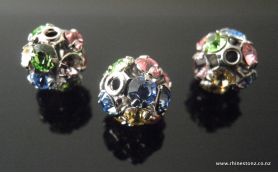 Swarovski Diamante Bead Multi/Rhodium 8mm